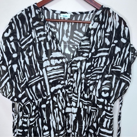 Krista Black & White Sheer Bathing Suit Cover Up - Picture 2 of 6